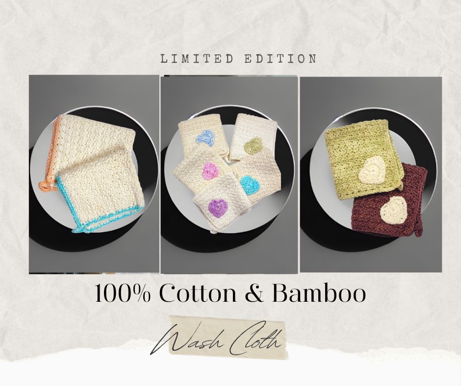 Wash Cloth 100% Cotton Bamboo